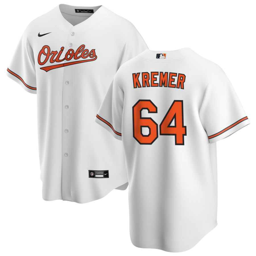 Nike Men #64 Dean Kremer Baltimore Orioles Baseball Jerseys Sale-White - Click Image to Close